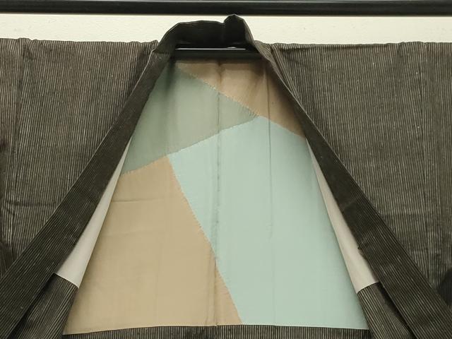 平和屋着物●男性 紬 アンサンブル 縞 正絹 逸品 CABA1500gh