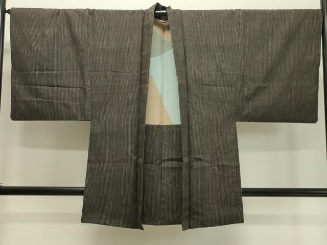 平和屋着物●男性 紬 アンサンブル 縞 正絹 逸品 CABA1500gh