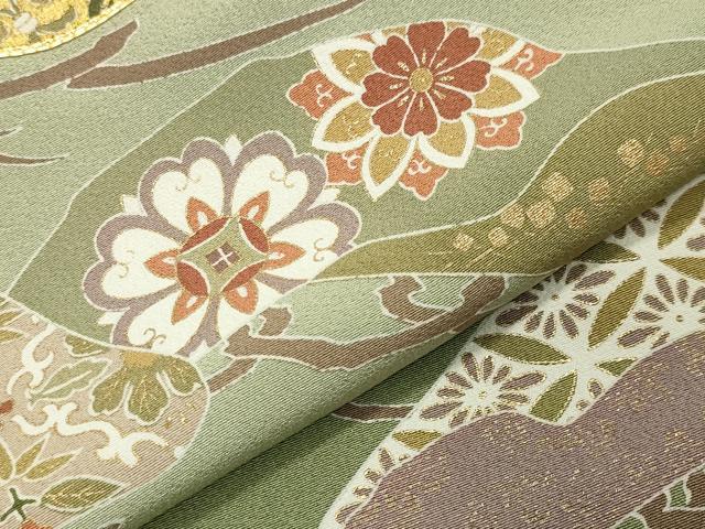 平和屋着物●豪華色留袖　駒刺繍　鳳凰枝松花文　暈し染め　金彩　正絹　逸品　CABA1517gh