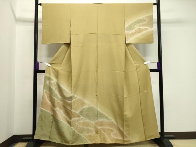 平和屋着物●漆屋金蔵 訪問着 鳳凰花唐草文 暈し染め 金彩 正絹 逸品 CABA1519gh