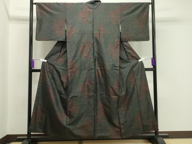 平和屋着物●本場大島紬　枝花文　正絹　逸品　CABA1528gh