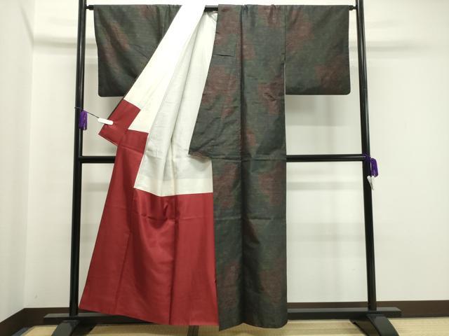 平和屋着物●本場大島紬　枝花文　正絹　逸品　CABA1528gh