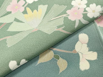 平和屋着物●訪問着　友禅　作家物　枝花文　暈し染め　正絹　逸品　未使用　CABA1533gh