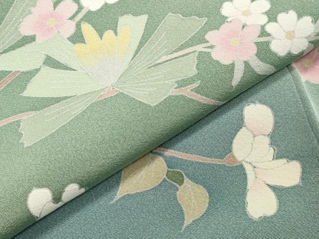 平和屋着物●訪問着　友禅　作家物　枝花文　暈し染め　正絹　逸品　未使用　CABA1533gh