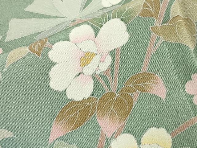 平和屋着物●訪問着　友禅　作家物　枝花文　暈し染め　正絹　逸品　未使用　CABA1533gh