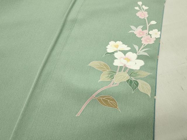 平和屋着物●訪問着　友禅　作家物　枝花文　暈し染め　正絹　逸品　未使用　CABA1533gh