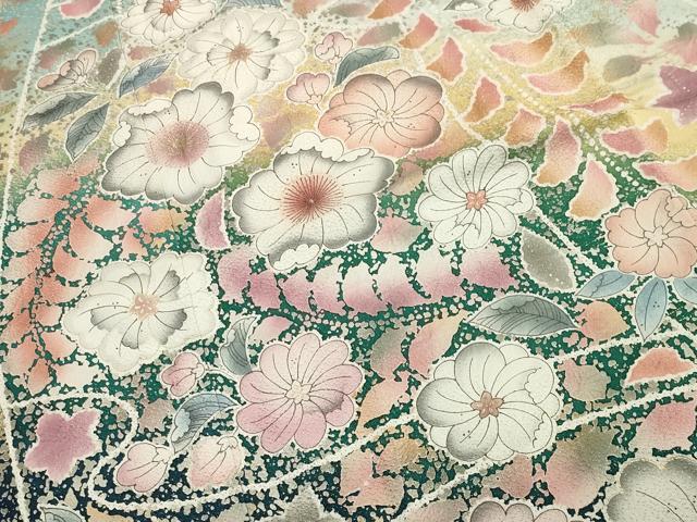 平和屋着物●豪華振袖　辻が花　絞り　暈し染め　金彩　銀通し地　正絹　逸品　CABA1535gh