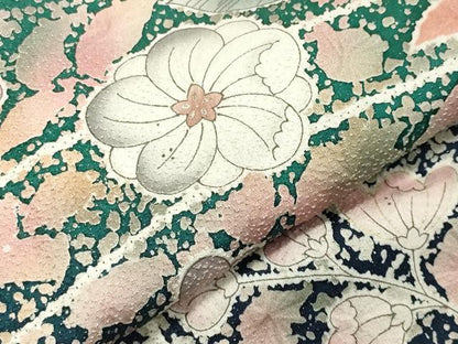 平和屋着物●豪華振袖　辻が花　絞り　暈し染め　金彩　銀通し地　正絹　逸品　CABA1535gh