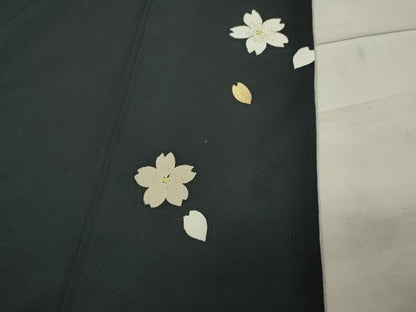 平和屋着物●二代目清次郎　手描き　振袖　舞桜文　暈し染め　金彩　金通し地　正絹　逸品　CABA1536gh