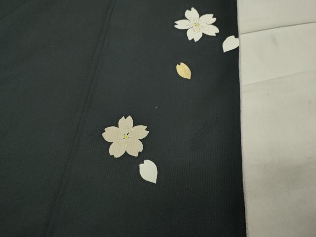 平和屋着物●二代目清次郎　手描き　振袖　舞桜文　暈し染め　金彩　金通し地　正絹　逸品　CABA1536gh
