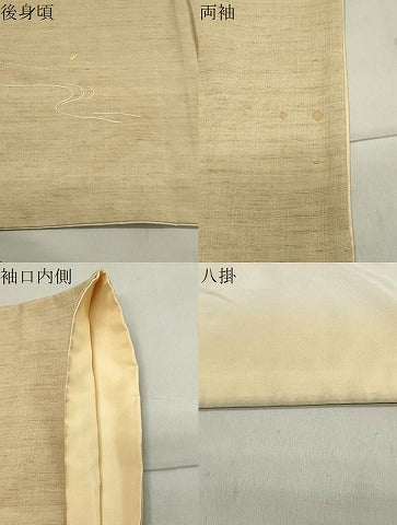 平和屋着物▼中国三大刺繍　相良刺繍　総刺繍　訪問着　紬地　竜田川花文　正絹　逸品　CABA1537gh