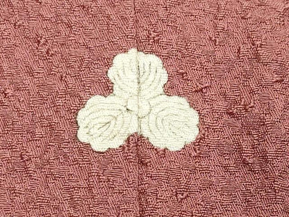 平和屋着物●上質な色無地 紋意匠 蘇芳香色 正絹 逸品 CABA1539gh