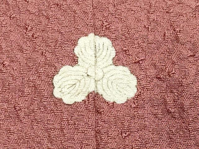 平和屋着物●上質な色無地 紋意匠 蘇芳香色 正絹 逸品 CABA1539gh