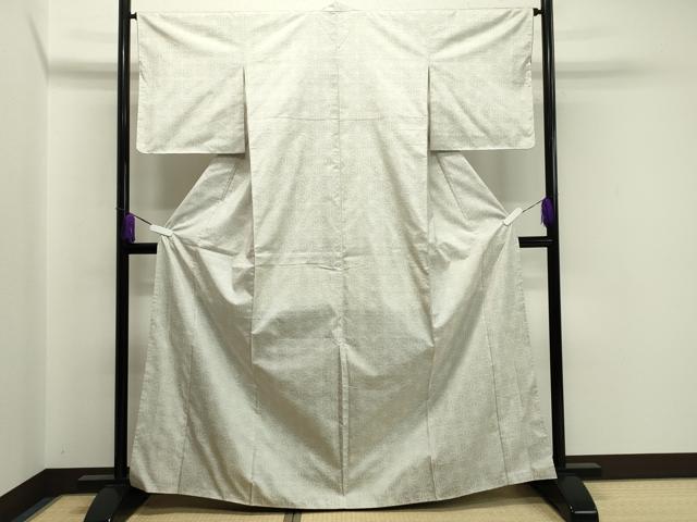 平和屋着物●本場大島紬　白大島　9マルキ　麻の葉文様　正絹　逸品　CABA1542gh