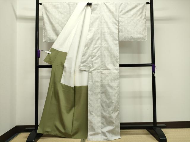 平和屋着物●本場大島紬　白大島　9マルキ　麻の葉文様　正絹　逸品　CABA1542gh