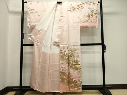 平和屋着物●創業460年・千總　訪問着　駒刺繍　橘松花文　暈し染め　金銀彩　正絹　逸品　未使用　CABA1543gh