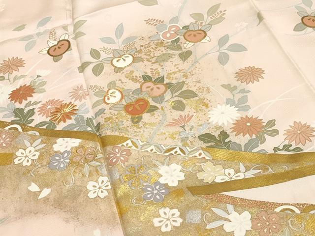 平和屋着物●創業460年・千總　訪問着　駒刺繍　橘松花文　暈し染め　金銀彩　正絹　逸品　未使用　CABA1543gh