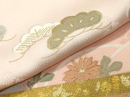 平和屋着物●創業460年・千總　訪問着　駒刺繍　橘松花文　暈し染め　金銀彩　正絹　逸品　未使用　CABA1543gh
