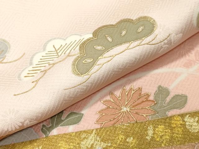 平和屋着物●創業460年・千總　訪問着　駒刺繍　橘松花文　暈し染め　金銀彩　正絹　逸品　未使用　CABA1543gh