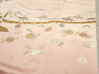 平和屋着物●創業460年・千總　訪問着　駒刺繍　橘松花文　暈し染め　金銀彩　正絹　逸品　未使用　CABA1543gh