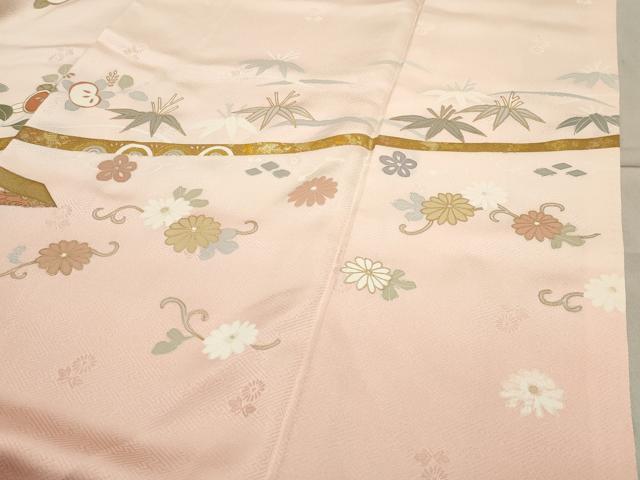 平和屋着物●創業460年・千總　訪問着　駒刺繍　橘松花文　暈し染め　金銀彩　正絹　逸品　未使用　CABA1543gh