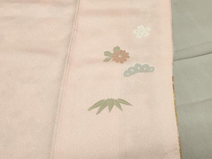 平和屋着物●創業460年・千總　訪問着　駒刺繍　橘松花文　暈し染め　金銀彩　正絹　逸品　未使用　CABA1543gh