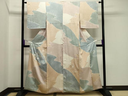 平和屋着物●訪問着　駒刺繍　絞り　松竹梅文　正絹　逸品　CABA1547gh