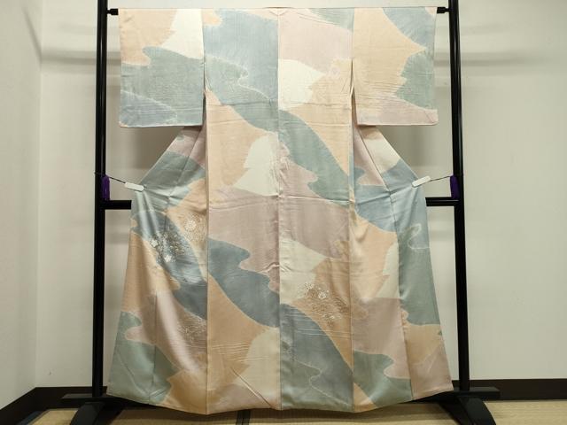 平和屋着物●訪問着　駒刺繍　絞り　松竹梅文　正絹　逸品　CABA1547gh