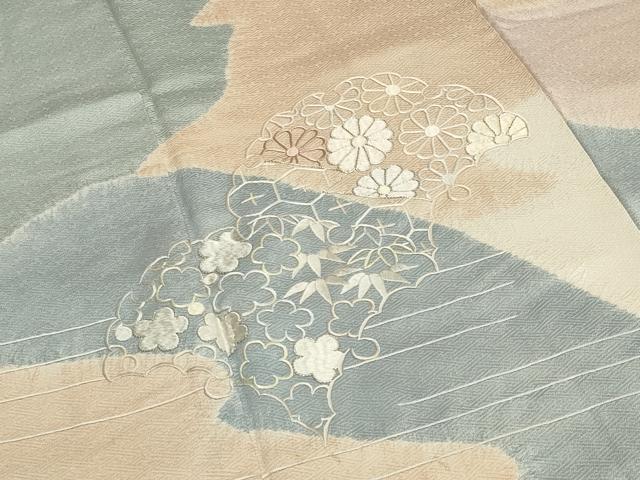平和屋着物●訪問着　駒刺繍　絞り　松竹梅文　正絹　逸品　CABA1547gh