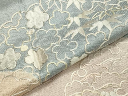 平和屋着物●訪問着　駒刺繍　絞り　松竹梅文　正絹　逸品　CABA1547gh