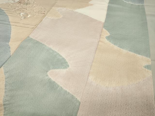 平和屋着物●訪問着　駒刺繍　絞り　松竹梅文　正絹　逸品　CABA1547gh