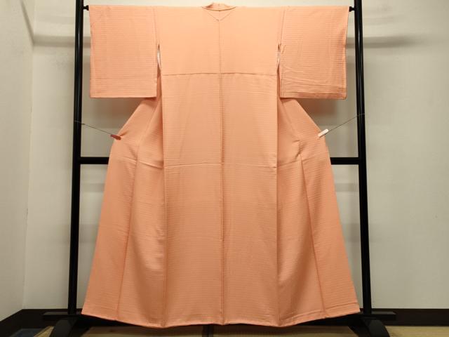 平和屋着物●上質な色無地　亀甲地紋　淡香色　正絹　逸品　CABA1566gh