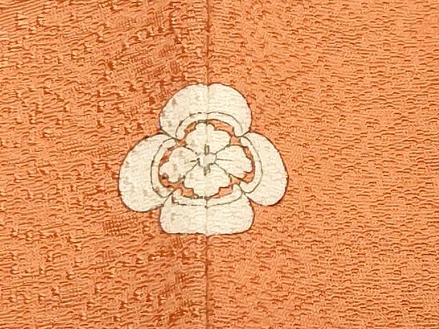 平和屋着物●上質な色無地　色紙重ね吉祥地紋　黄茶色　鈴乃屋扱い　正絹　逸品　CABA1568gh