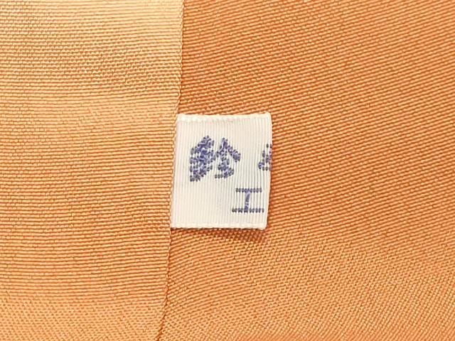 平和屋着物●上質な色無地　色紙重ね吉祥地紋　黄茶色　鈴乃屋扱い　正絹　逸品　CABA1568gh