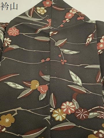 平和屋着物●上質な小紋 型染め 枝梅花文 正絹 逸品 CABA1572gh