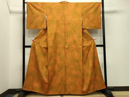 平和屋着物●上質な小紋 紬地 草木文 正絹 逸品 CABA1593gh