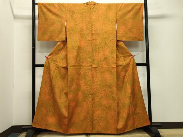 平和屋着物●上質な小紋 紬地 草木文 正絹 逸品 CABA1593gh