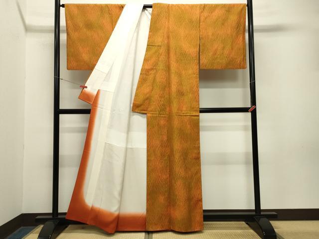 平和屋着物●上質な小紋 紬地 草木文 正絹 逸品 CABA1593gh