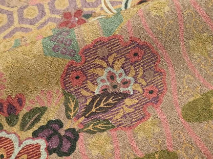 平和屋着物●訪問着　聚楽　本草染　雪輪花蝶文　正絹　逸品　CABA1598gh