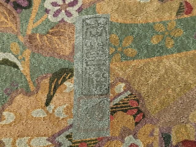 平和屋着物●訪問着　聚楽　本草染　雪輪花蝶文　正絹　逸品　CABA1598gh