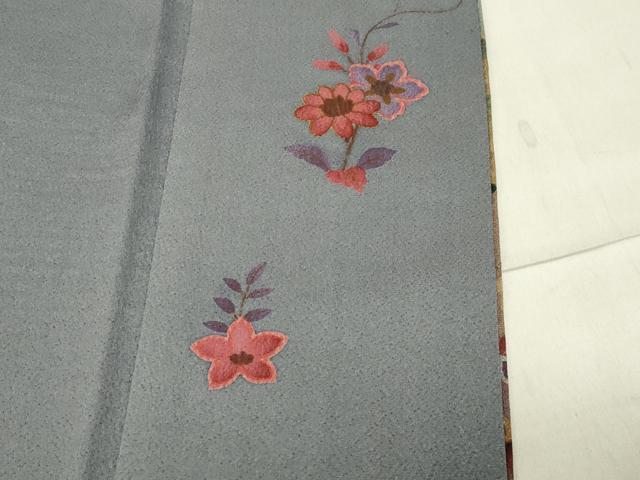 平和屋着物●訪問着　聚楽　本草染　雪輪花蝶文　正絹　逸品　CABA1598gh