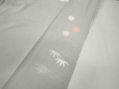 平和屋着物●訪問着　駒刺繍　エ霞草花文　暈し染め　金彩　正絹　逸品　CABA1601ut