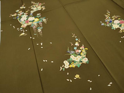 平和屋着物●訪問着　花籠文　正絹　逸品　CABA1603ut