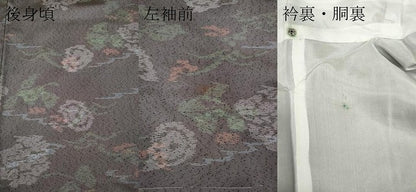平和屋着物●薩摩結城　舞花文　正絹　逸品　CABA1604ut
