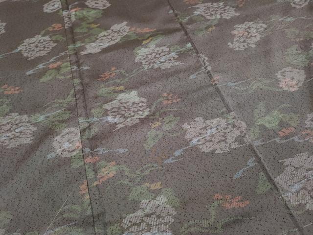 平和屋着物●薩摩結城　舞花文　正絹　逸品　CABA1604ut