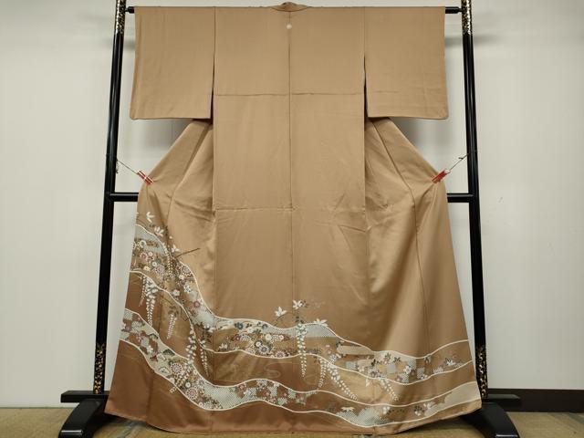 平和屋着物●豪華色留袖 エ霞草花文 暈し染め 金彩 正絹 逸品 CABA1606ut