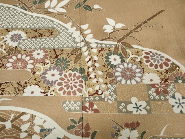 平和屋着物●豪華色留袖 エ霞草花文 暈し染め 金彩 正絹 逸品 CABA1606ut