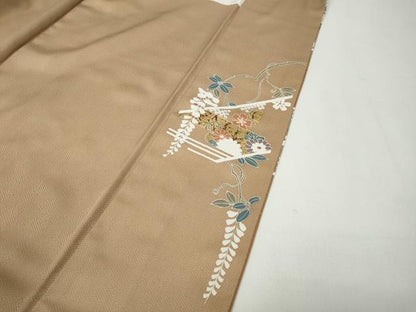 平和屋着物●豪華色留袖 エ霞草花文 暈し染め 金彩 正絹 逸品 CABA1606ut