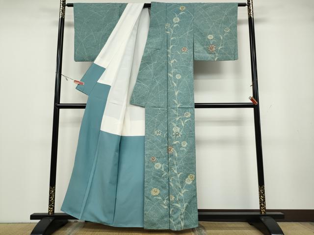 平和屋着物●訪問着　ろうけつ染め　枝花文　正絹　逸品　CABA1607ut
