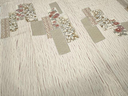 平和屋着物●訪問着 杢目絞り 短冊重ね花文 金彩 正絹 逸品 CABA1613ut